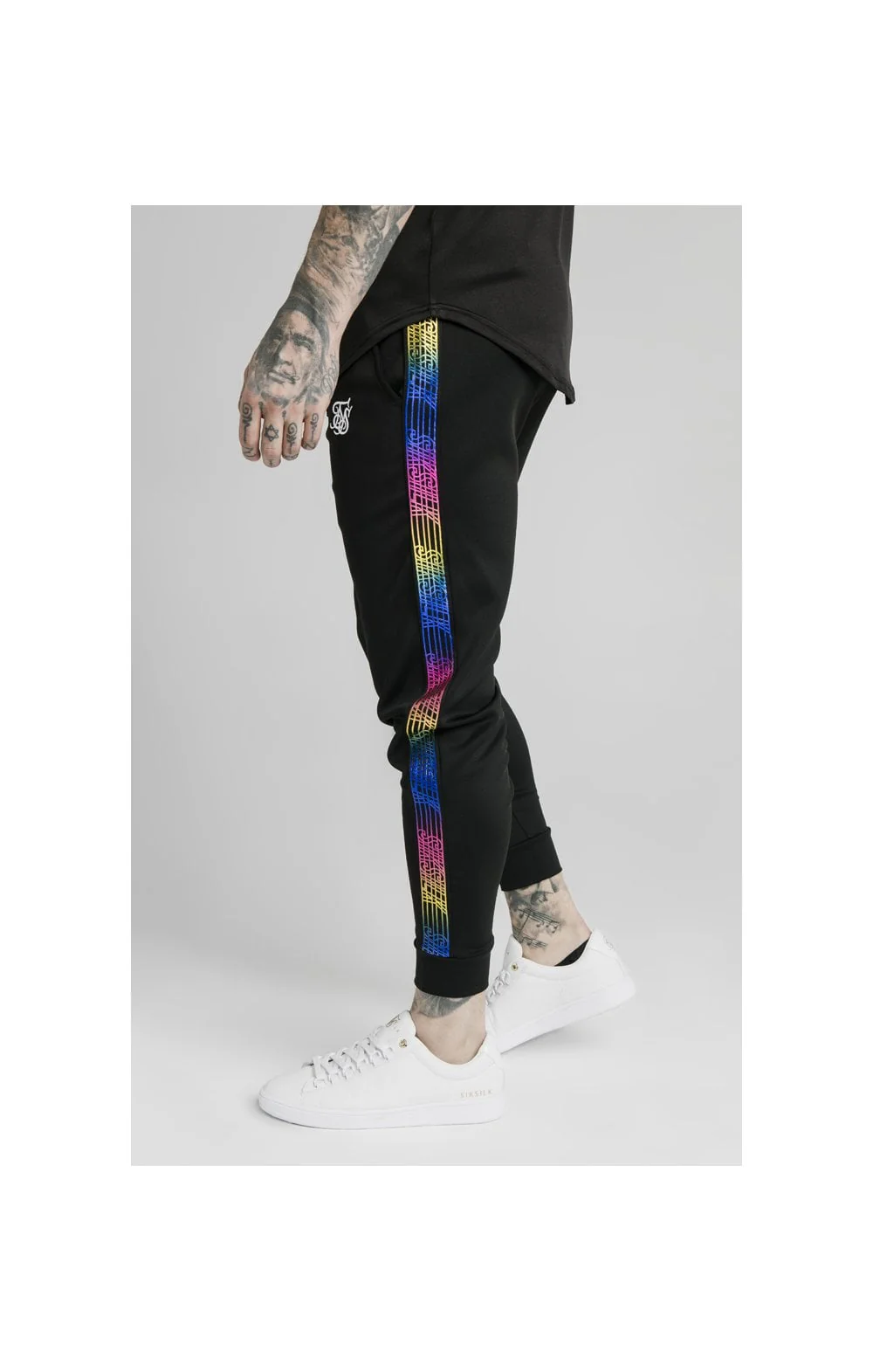 SikSilk Fitted Fade Runner Pants - Black - Image 2