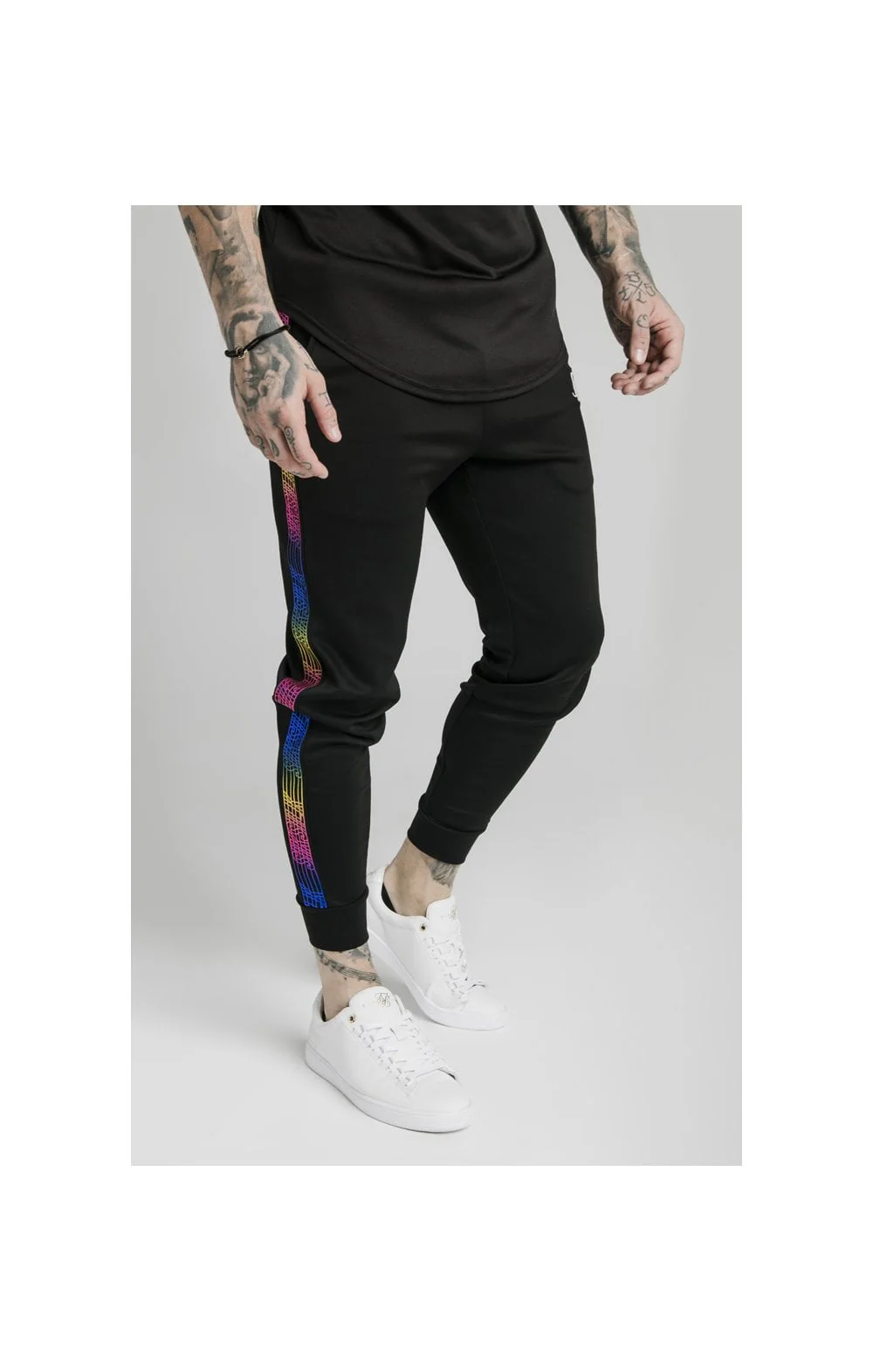 SikSilk Fitted Fade Runner Pants - Black - Image 4