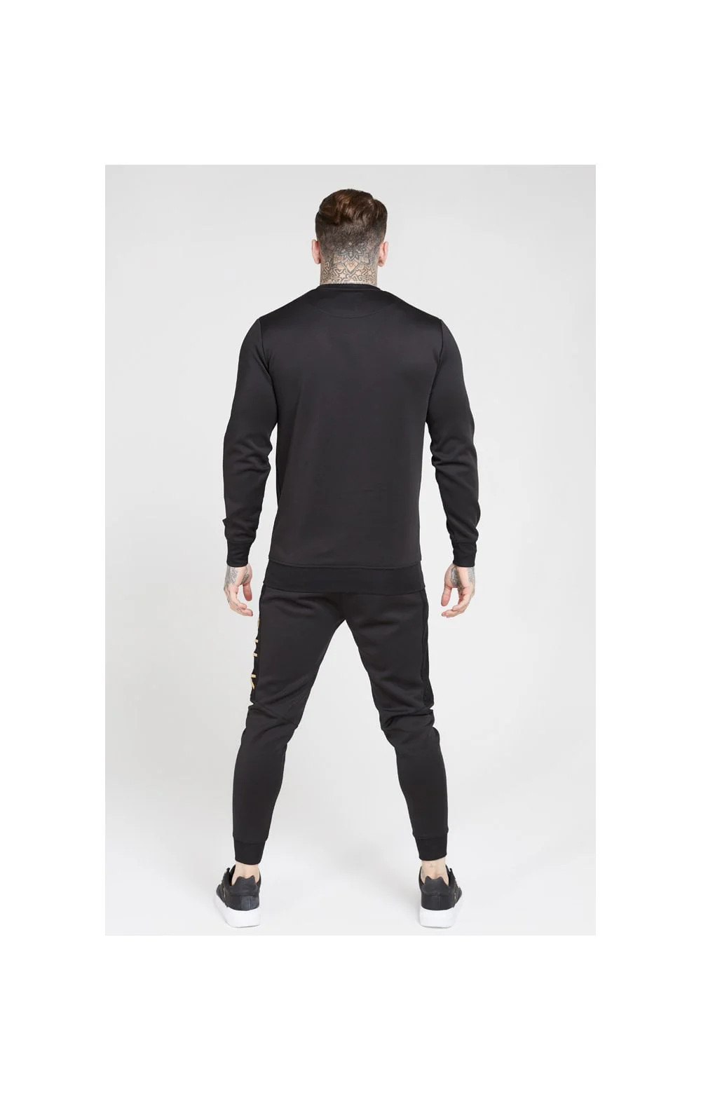 SikSilk Fitted Panel Cuff Pants – Black & Gold - Image 7