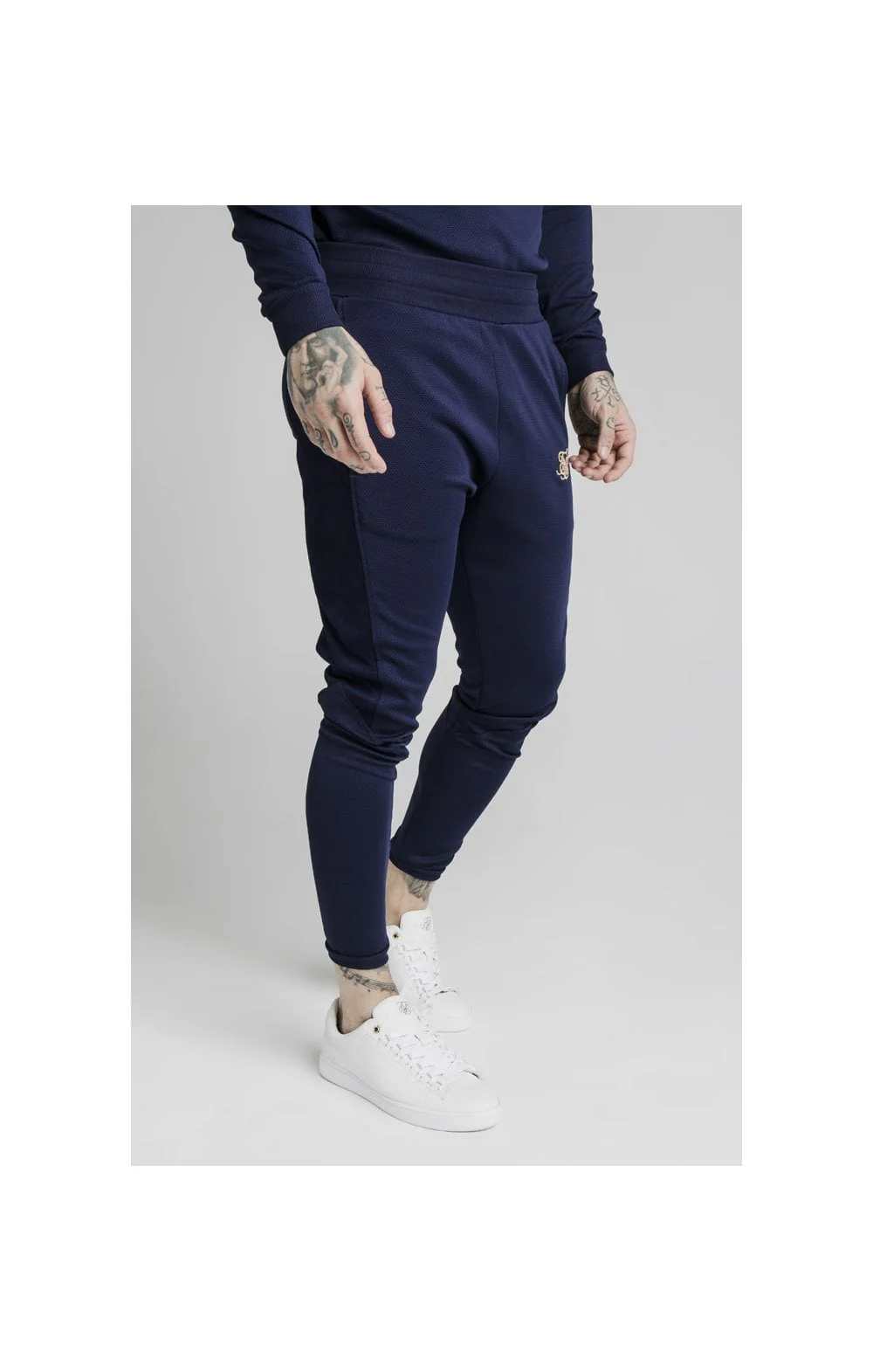 SikSilk Fitted Panel Cuff Pants - Navy Eclipse - Image 3