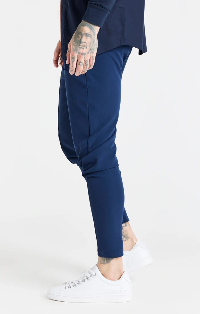 Navy Fitted Pleat Pant - Image 2