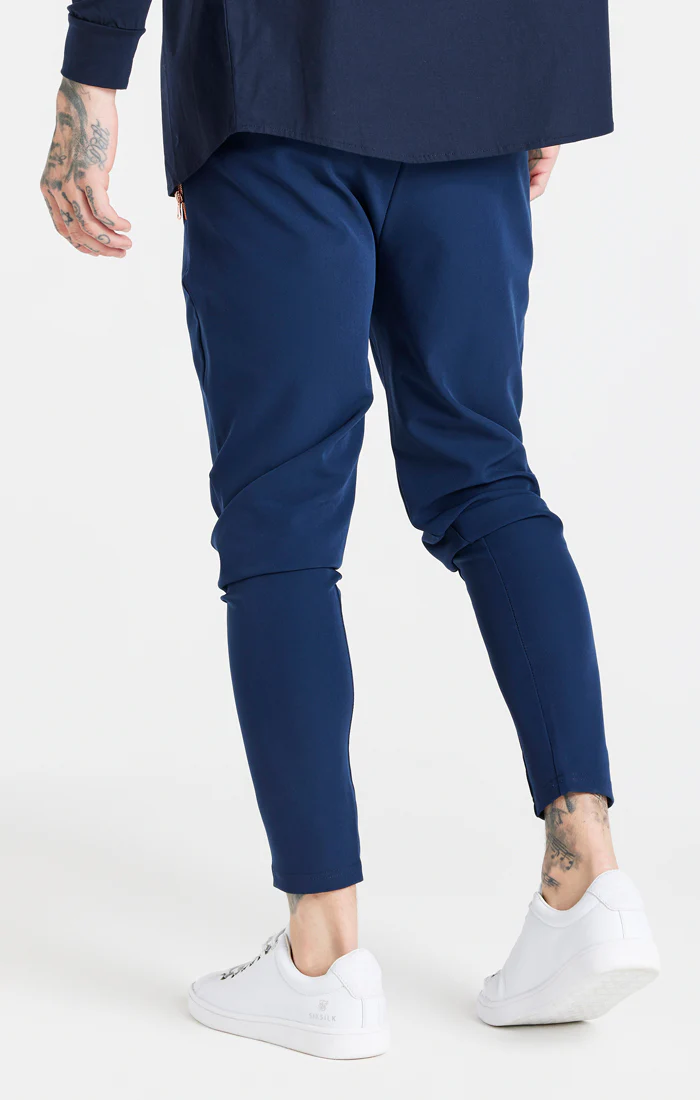 Navy Fitted Pleat Pant - Image 3