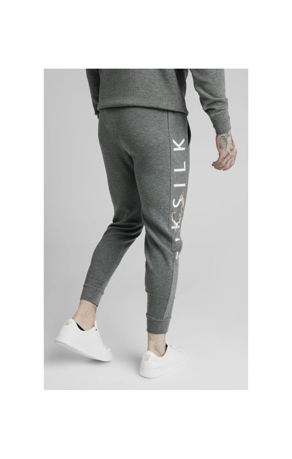 SikSilk Fitted Signature Track Pants - Grey - Image 5