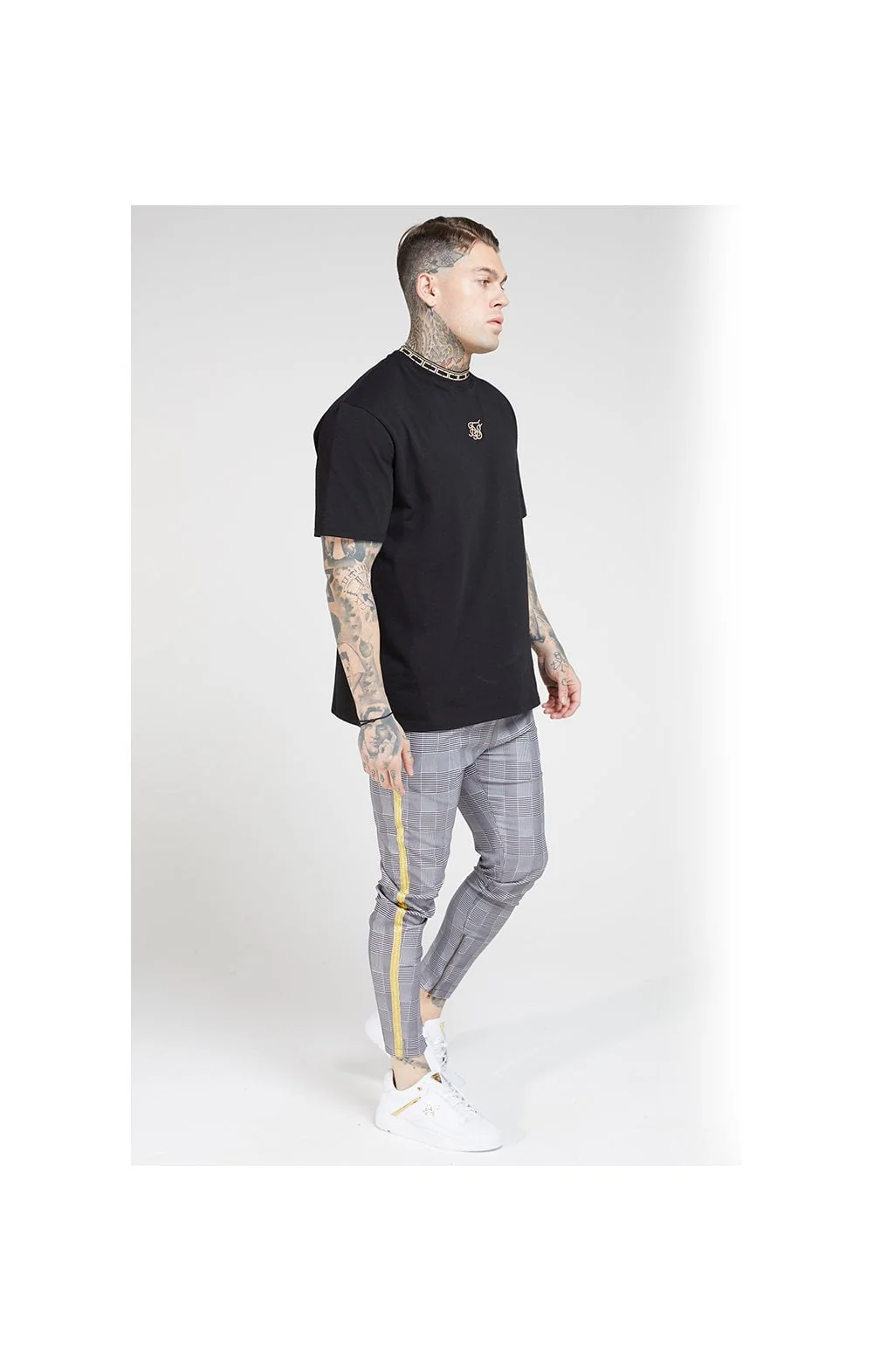SikSilk Fitted Smart Tape Jogger Pant - Dogtooth Check - Image 4