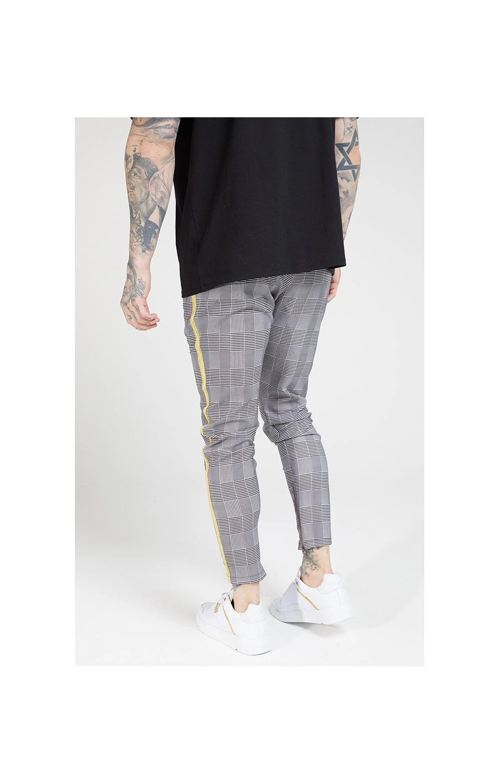 SikSilk Fitted Smart Tape Jogger Pant - Dogtooth Check - Image 7