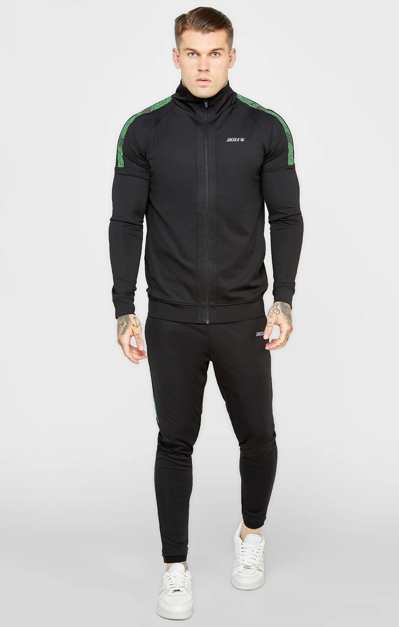 Black Sports Fitted Panel Trackpant - Image 4