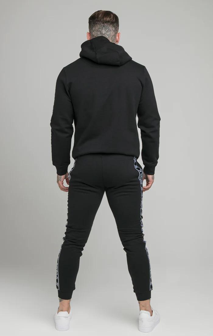 SikSilk Fleece Overhead Hoodie & Fitted Joggers - Black - Image 2
