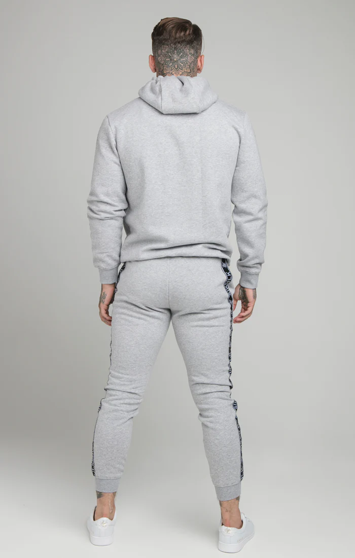 SikSilk Fleece Overhead Hoodie & Fitted Joggers - Grey - Image 2