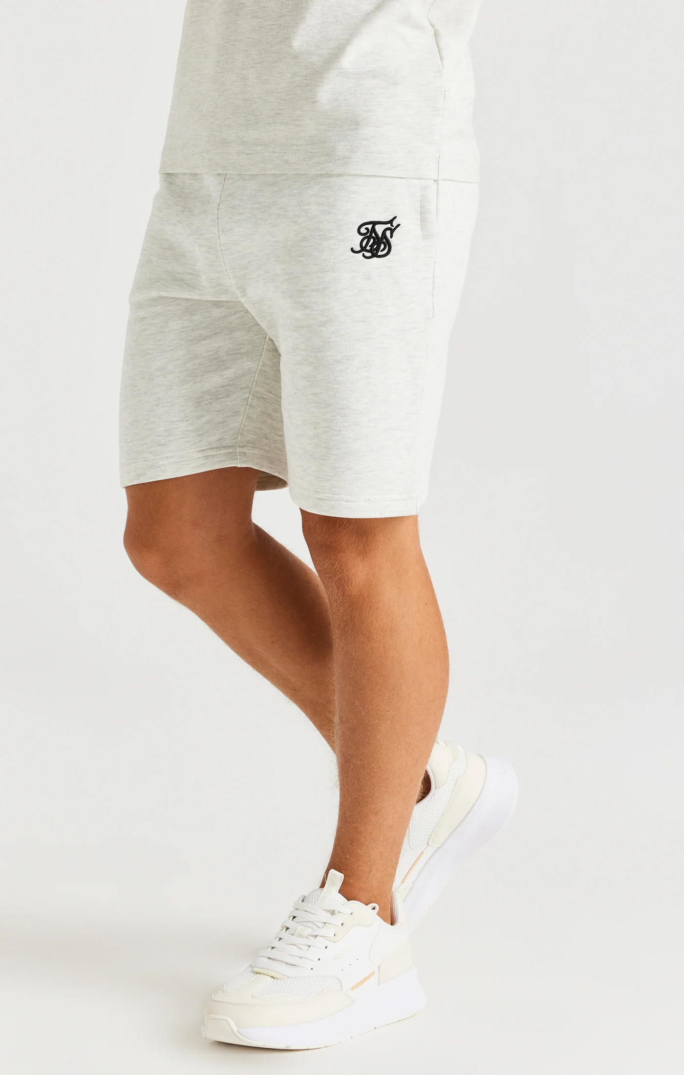 SikSilk Fleece Shorts - Snow Marl