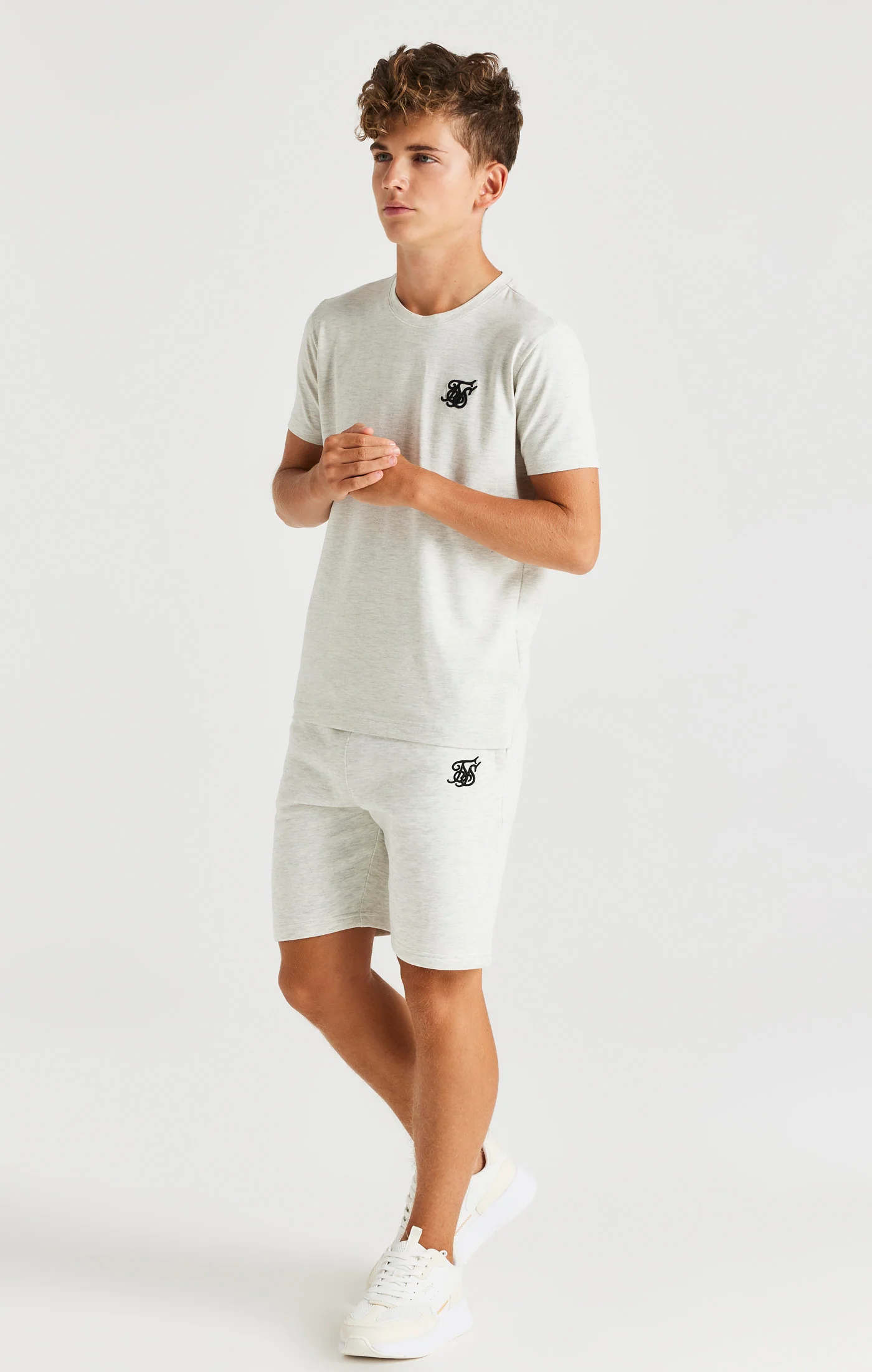 SikSilk Fleece Shorts - Snow Marl - Image 5