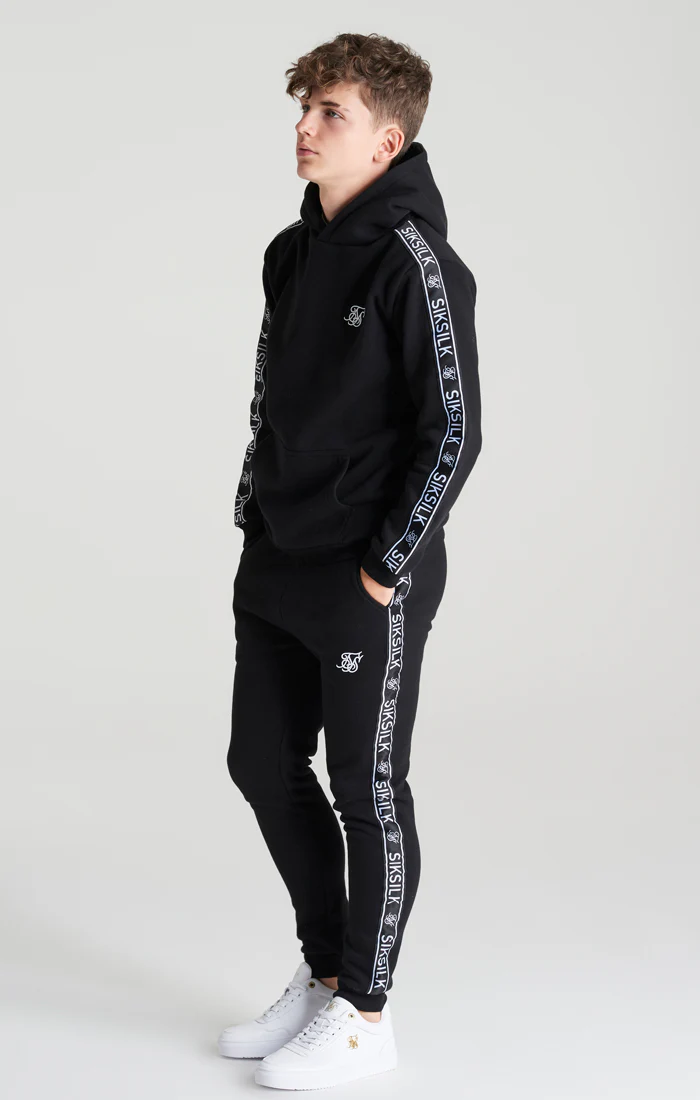 Boys Black Fleece Taped Tracksuit - Image 2
