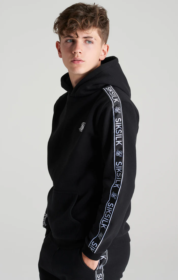 Boys Black Fleece Taped Tracksuit - Image 5
