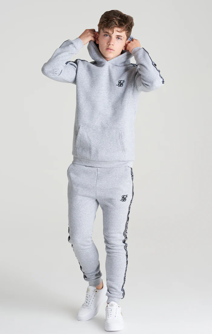 Boys Grey Marl Fleece Taped Tracksuit