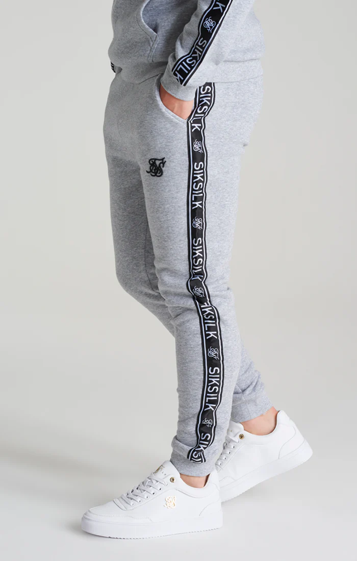 Boys Grey Marl Fleece Taped Tracksuit - Image 10