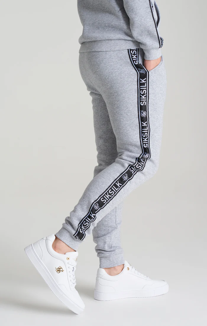 Boys Grey Marl Fleece Taped Tracksuit - Image 11