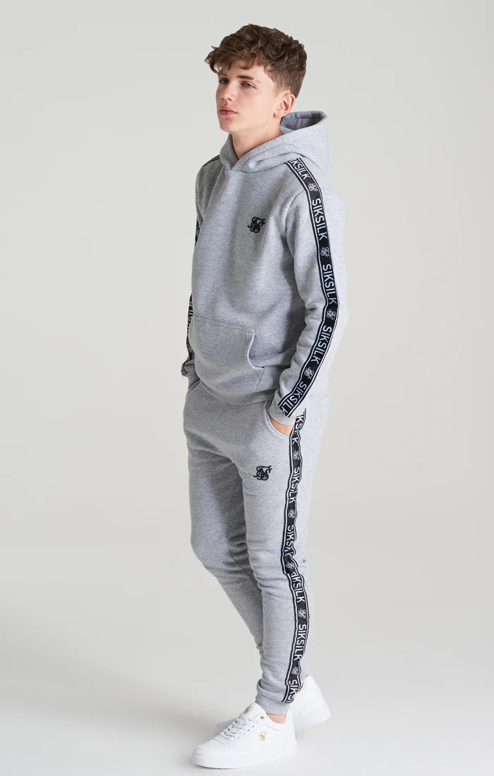 Boys Grey Marl Fleece Taped Tracksuit - Image 2