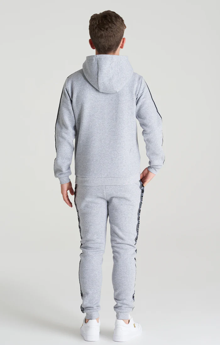 Boys Grey Marl Fleece Taped Tracksuit - Image 4