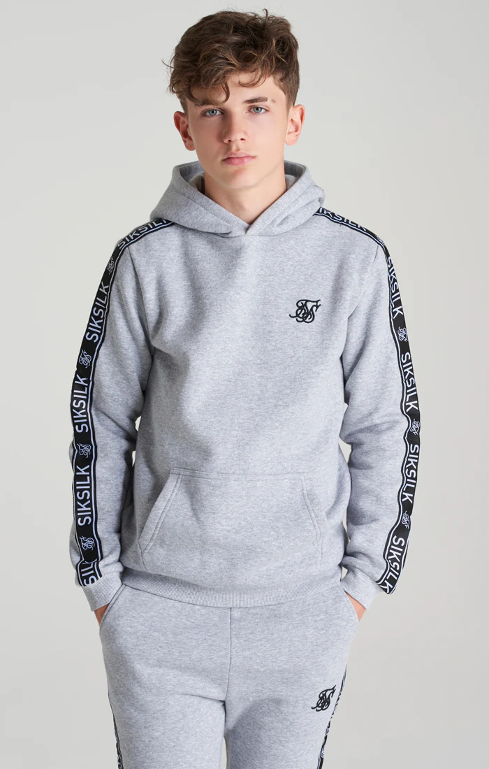 Boys Grey Marl Fleece Taped Tracksuit - Image 5