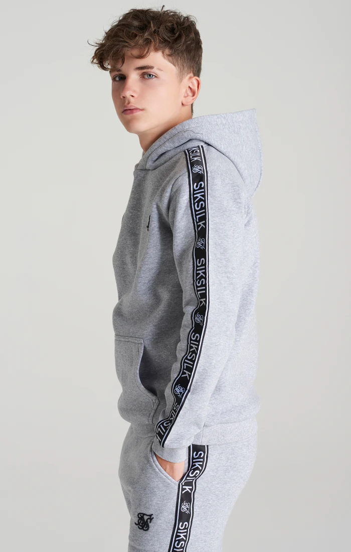 Boys Grey Marl Fleece Taped Tracksuit - Image 7