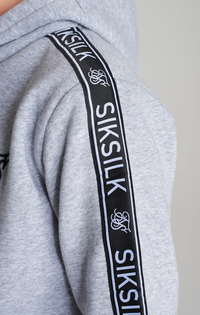 Boys Grey Marl Fleece Taped Tracksuit - Image 8