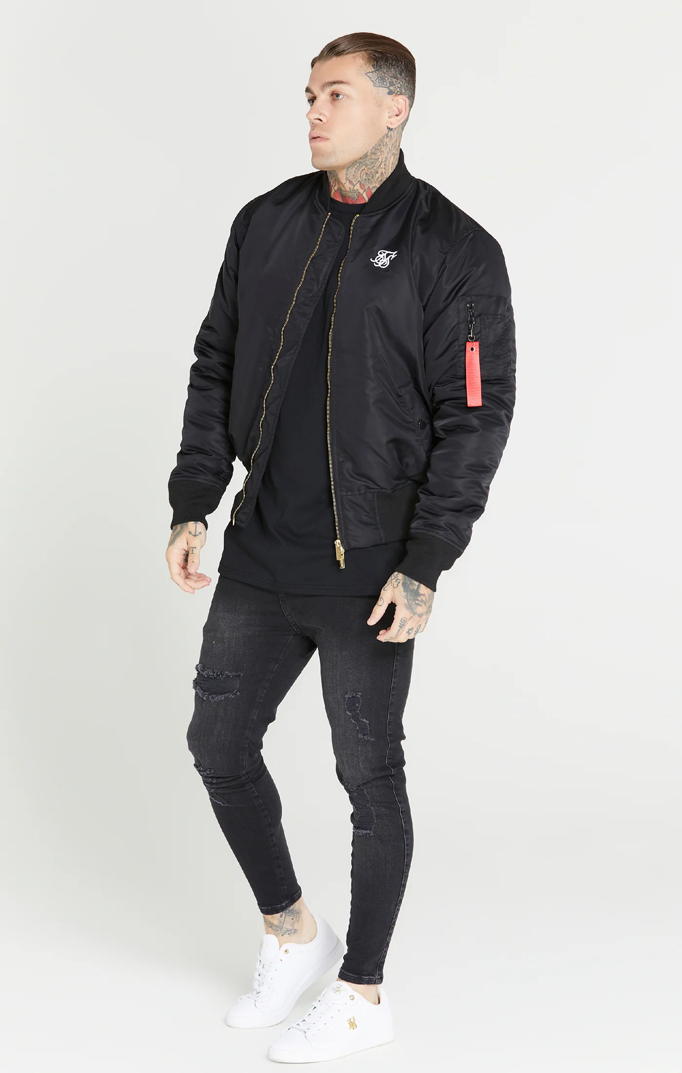 Black Flight Bomber Jacket - Image 4