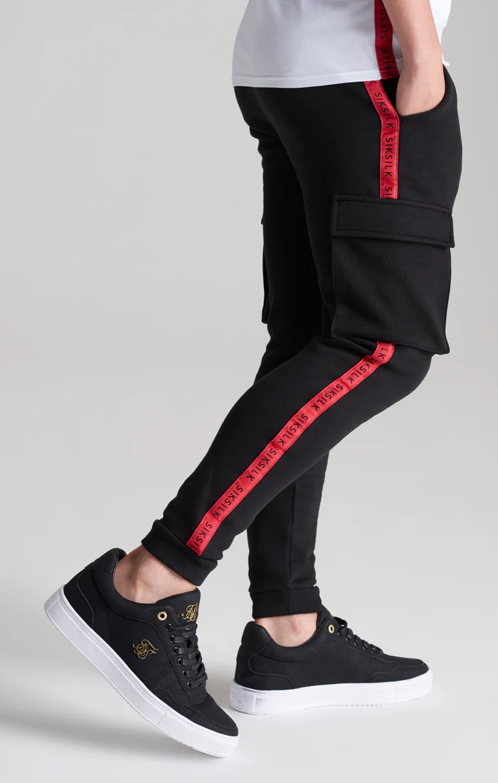 Boys Black Taped Cargo Jogger - Image 3