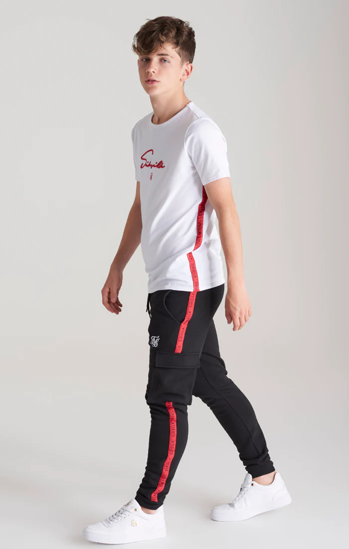 Boys Black Taped Cargo Jogger - Image 6