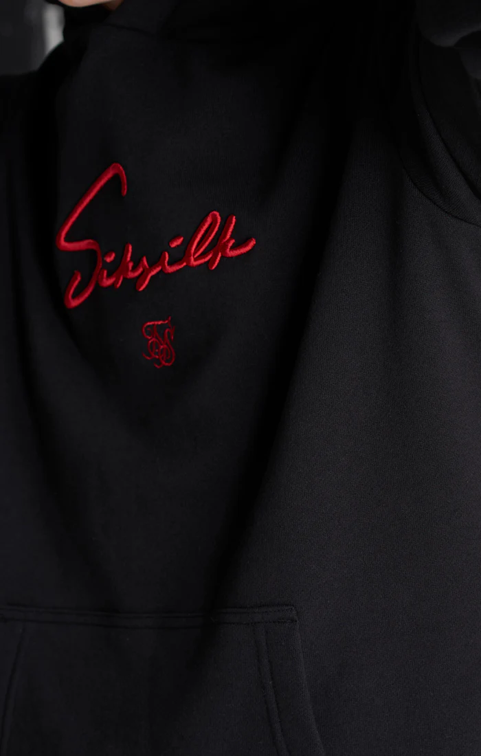 Boys Black Taped Overhead Hoodie - Image 3