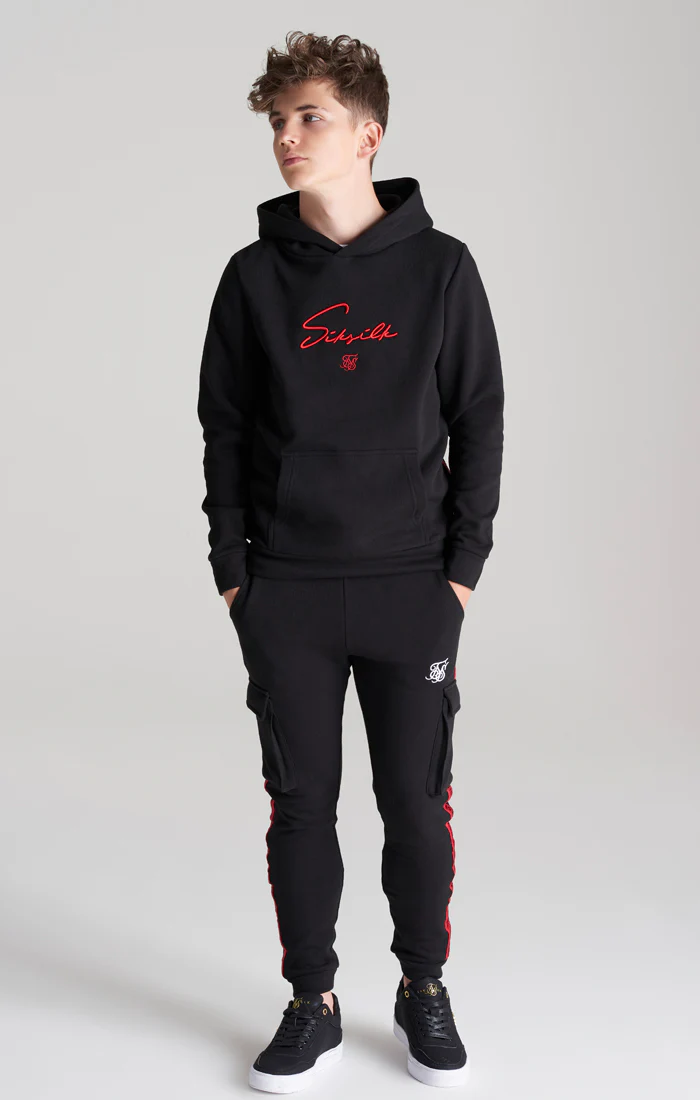 Boys Black Taped Overhead Hoodie - Image 5