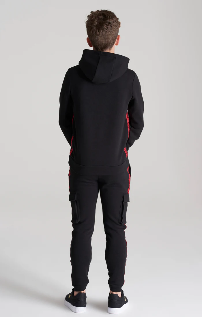 Boys Black Taped Overhead Hoodie - Image 8