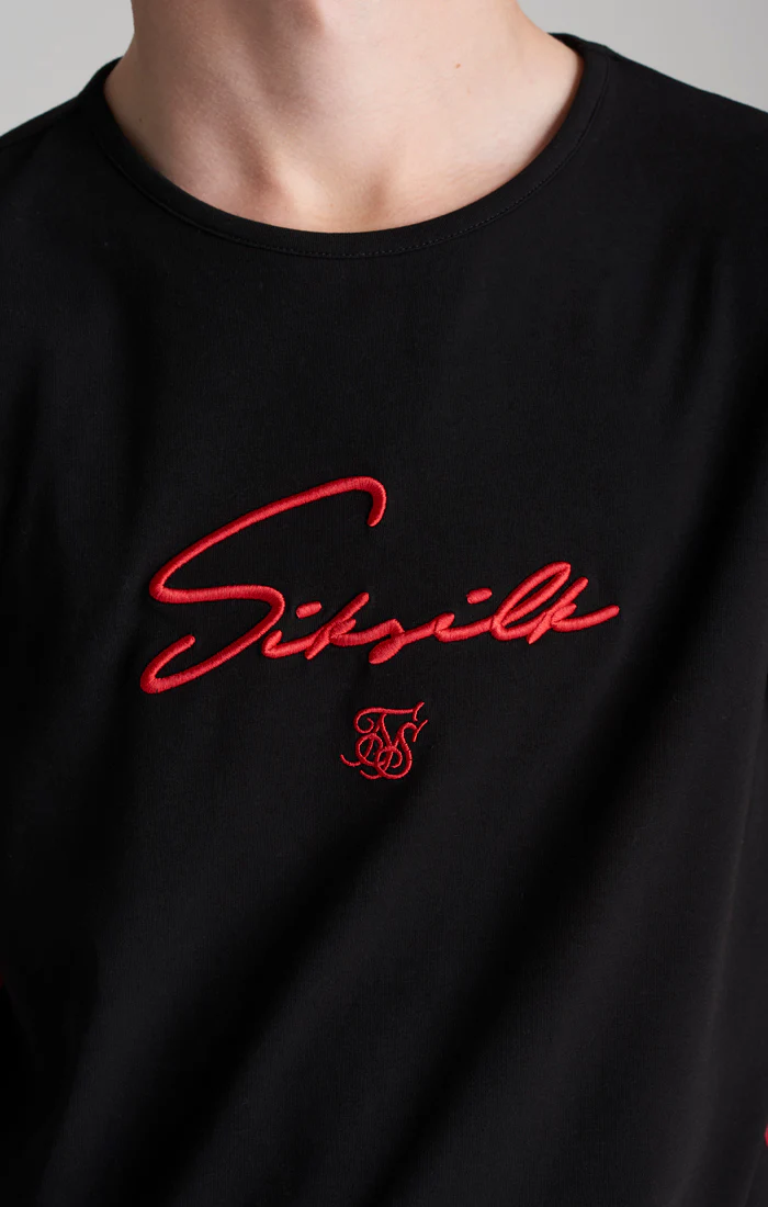 Boys Black Taped T-Shirt - Image 2