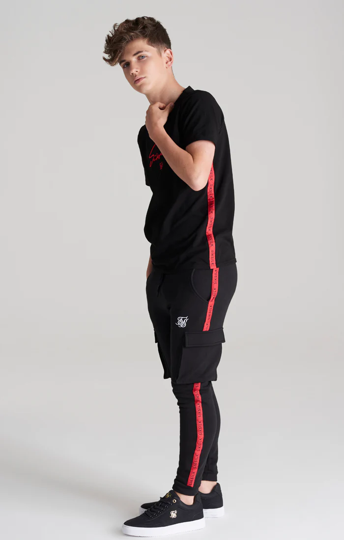 Boys Black Taped T-Shirt - Image 5