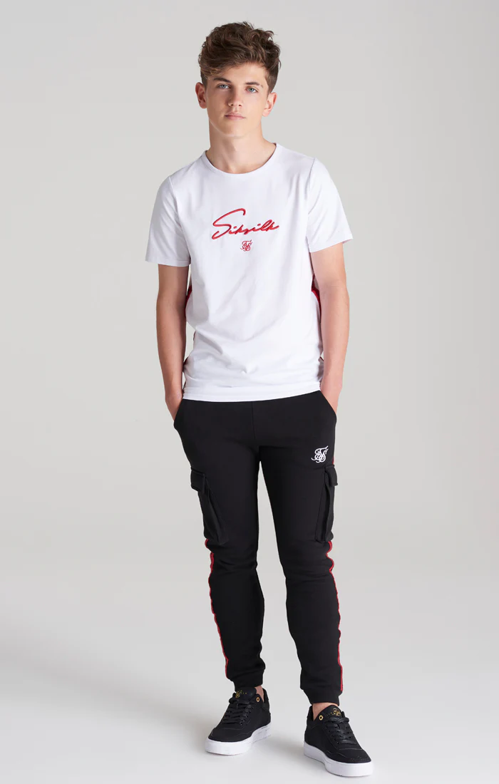 Boys White Taped T-Shirt - Image 4
