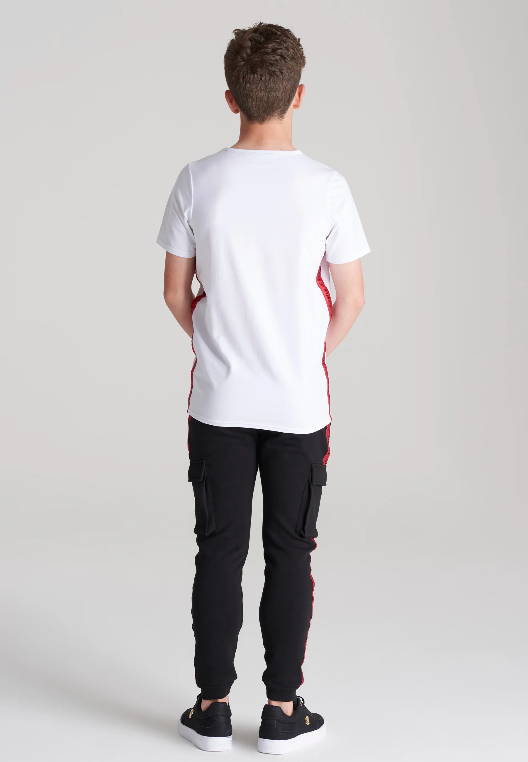 Boys White Taped T-Shirt - Image 6