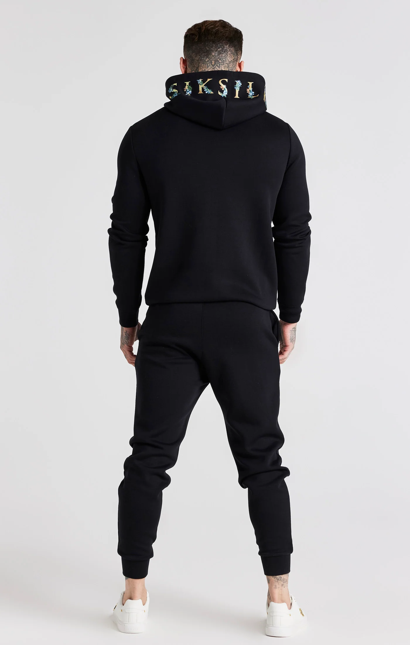 Black Floral Embroidered Hoodie - Image 5