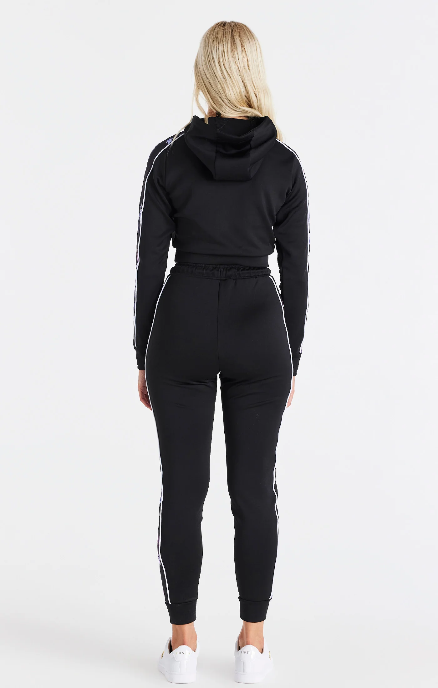 SikSilk Floral Luxe Track Pants - Black - Image 7