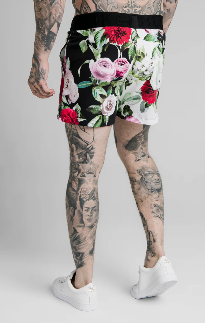 Black Floral Swim Short - Image 2