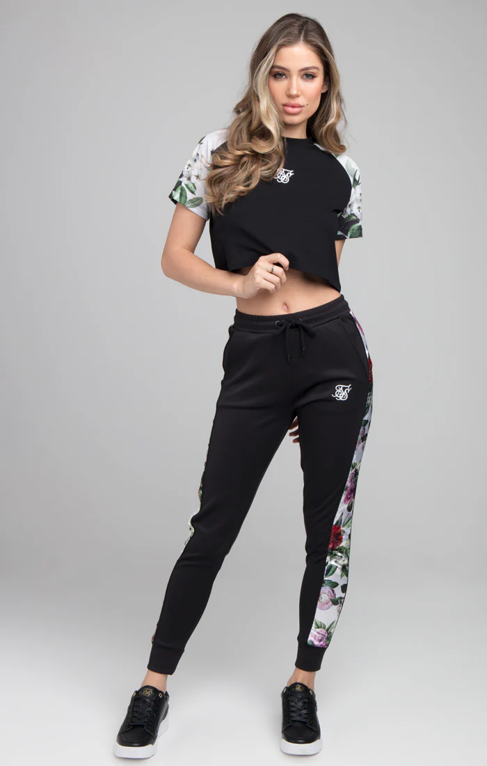 SikSilk Floral Pixel Tee - Black - Image 3