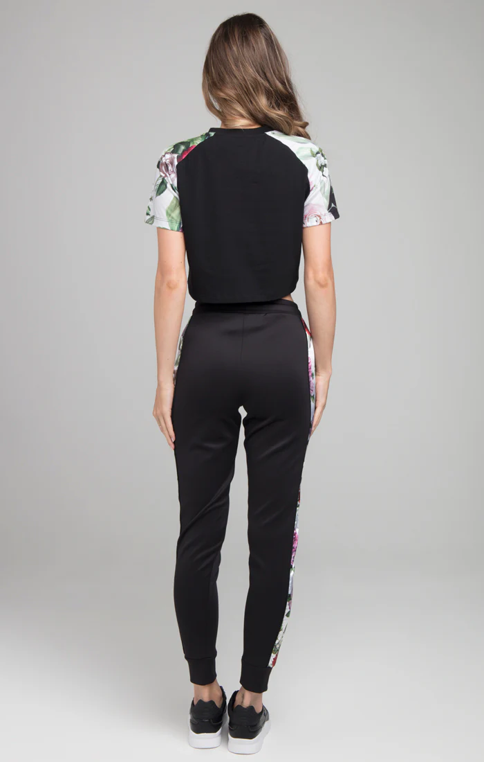SikSilk Floral Pixel Tee - Black - Image 5