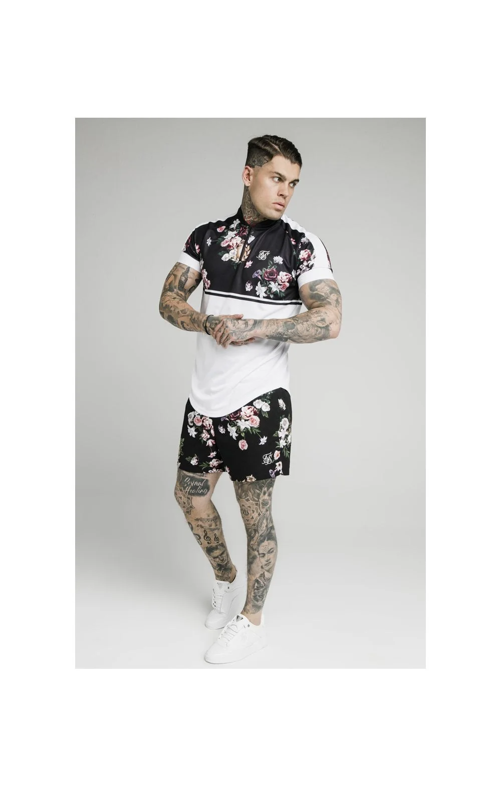 SikSilk Floral Swim Shorts – Black - Image 4