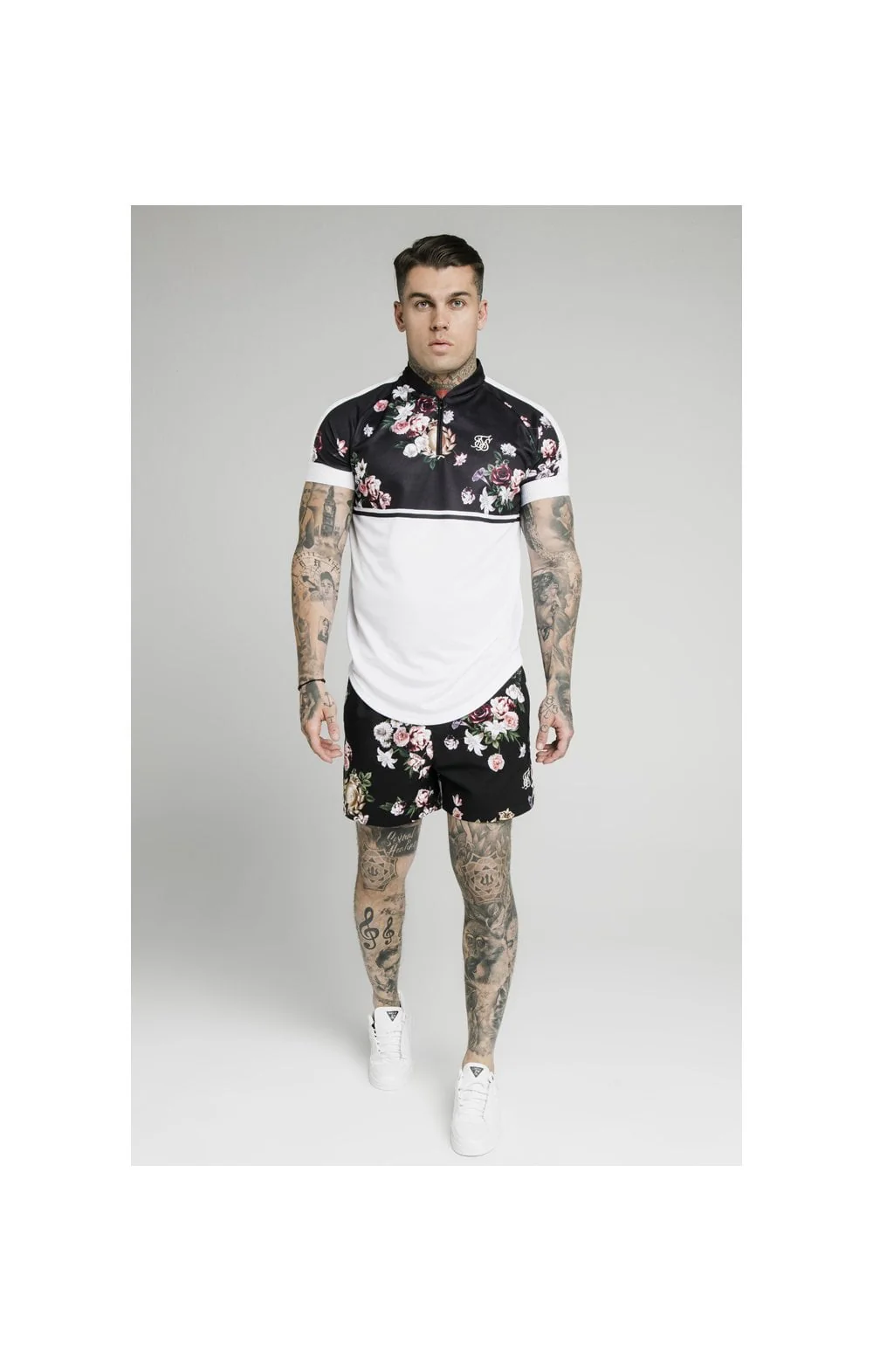 SikSilk Floral Swim Shorts – Black - Image 6
