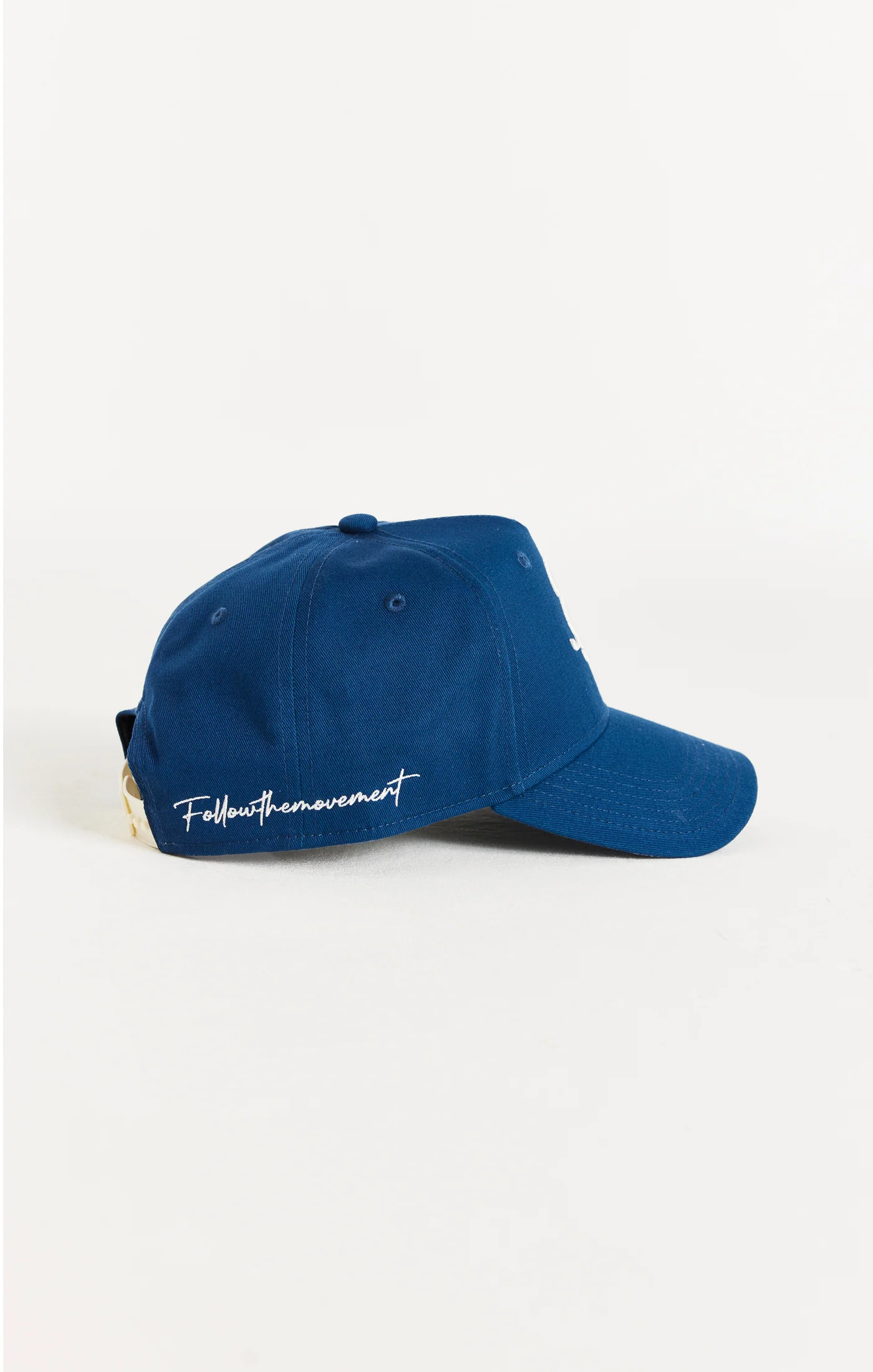Blue Embroidered Logo Cotton Trucker Cap - Image 3