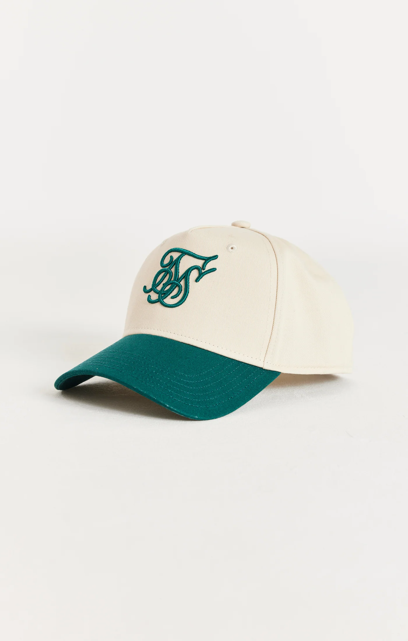 Ecru Embroidered Logo Cotton Trucker Cap