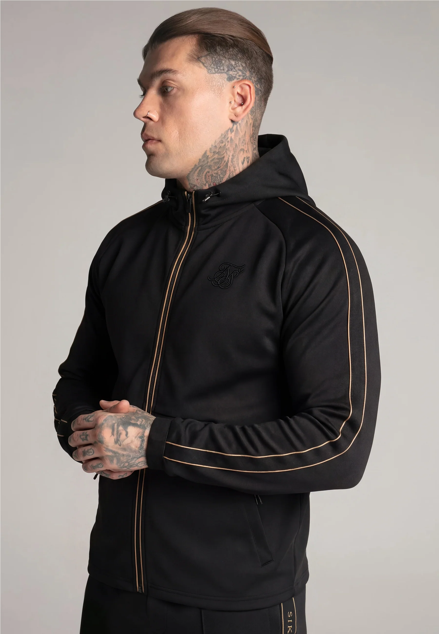 Black Cropped Full Zip hoodie - Image 3