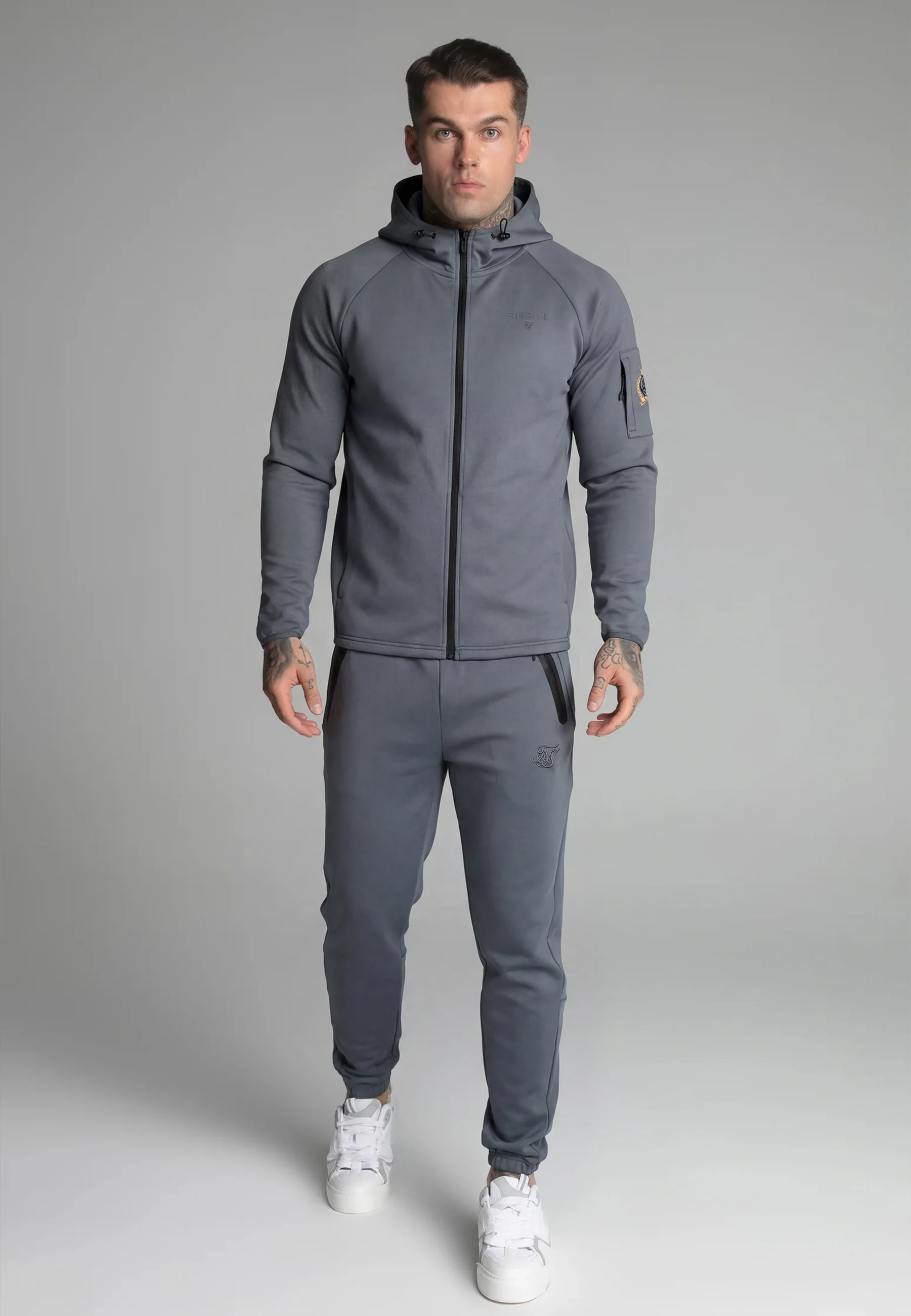 Blue Cropped Full Zip Hoodie - Image 3