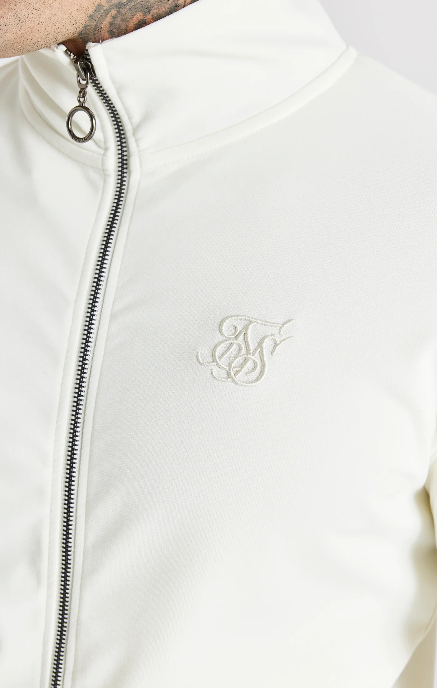 Ecru Funnel Neck Zip Thru - Image 2