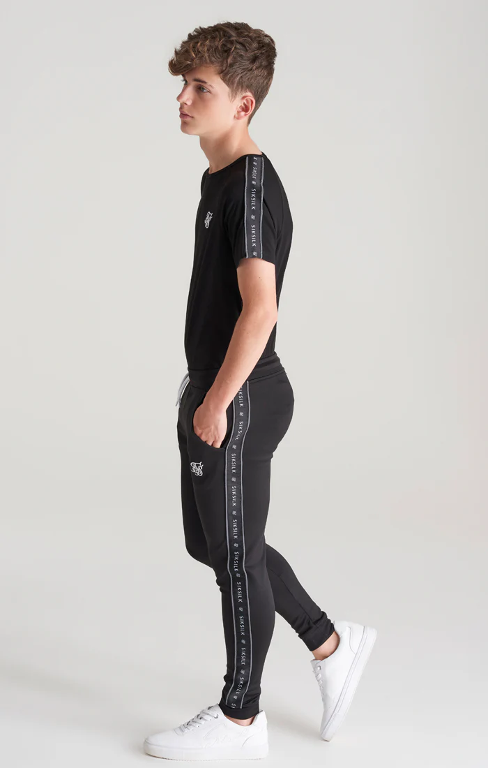 Boys Black Taped Raglan T-Shirt - Image 6