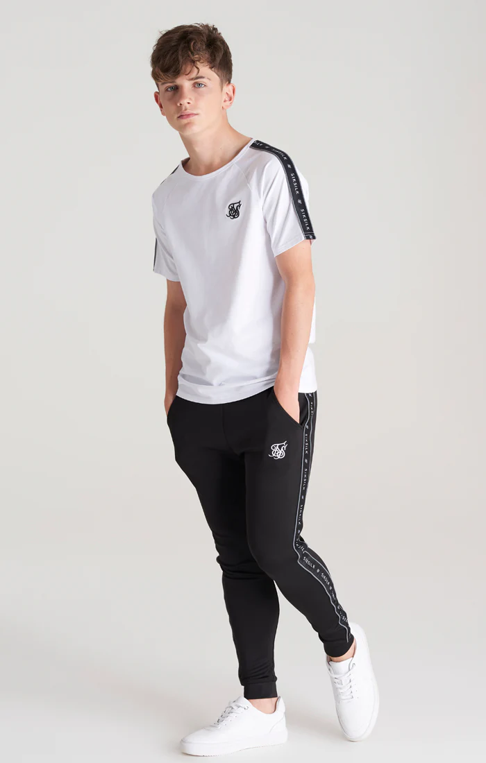 Boys White Taped Raglan T-Shirt - Image 4