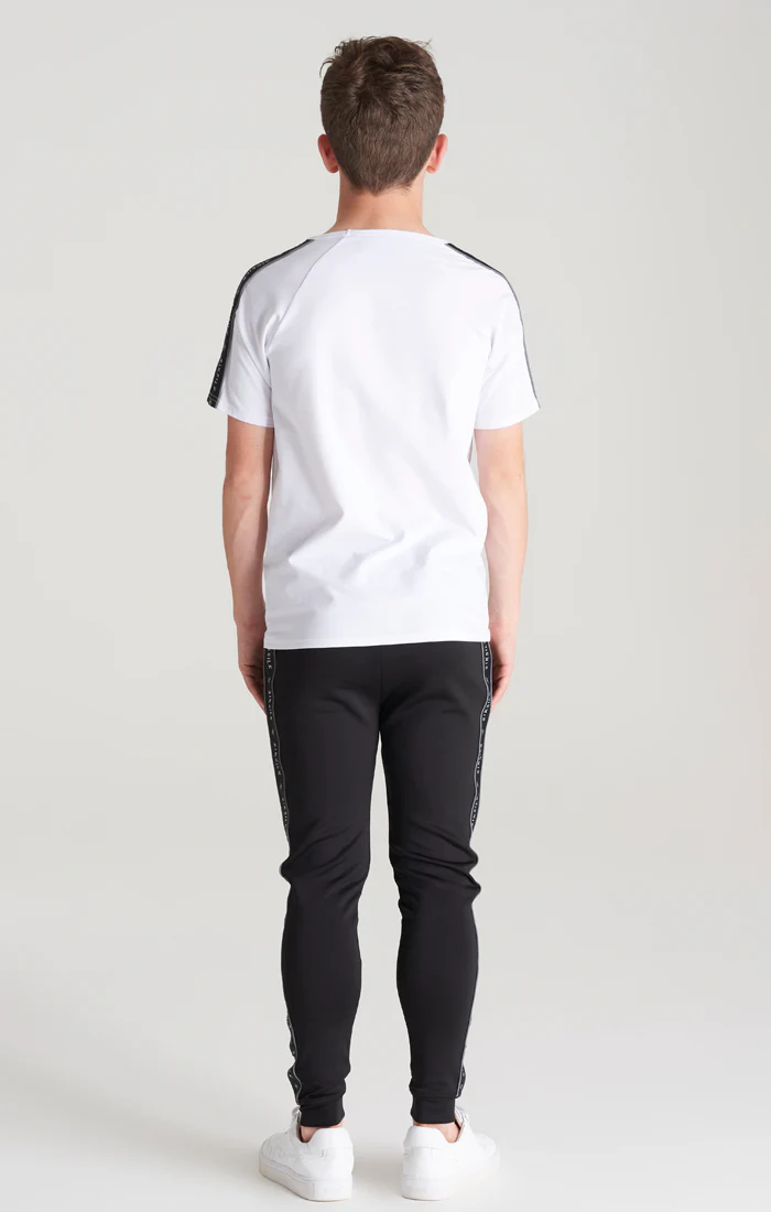 Boys White Taped Raglan T-Shirt - Image 6