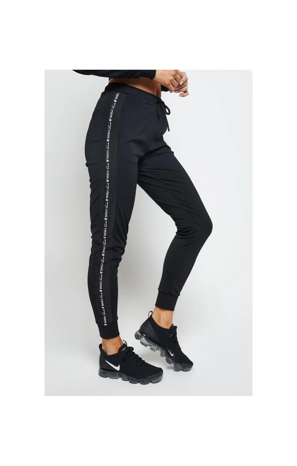 SikSilk Fusion Track Pants - Jet Black - Image 3